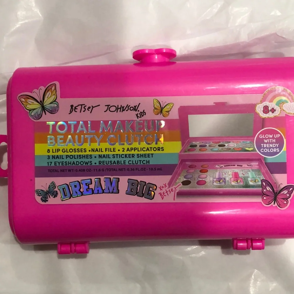 Betsey Johnson‎ Kids Pink Dream Big Total Makeup Beauty Clutch case
